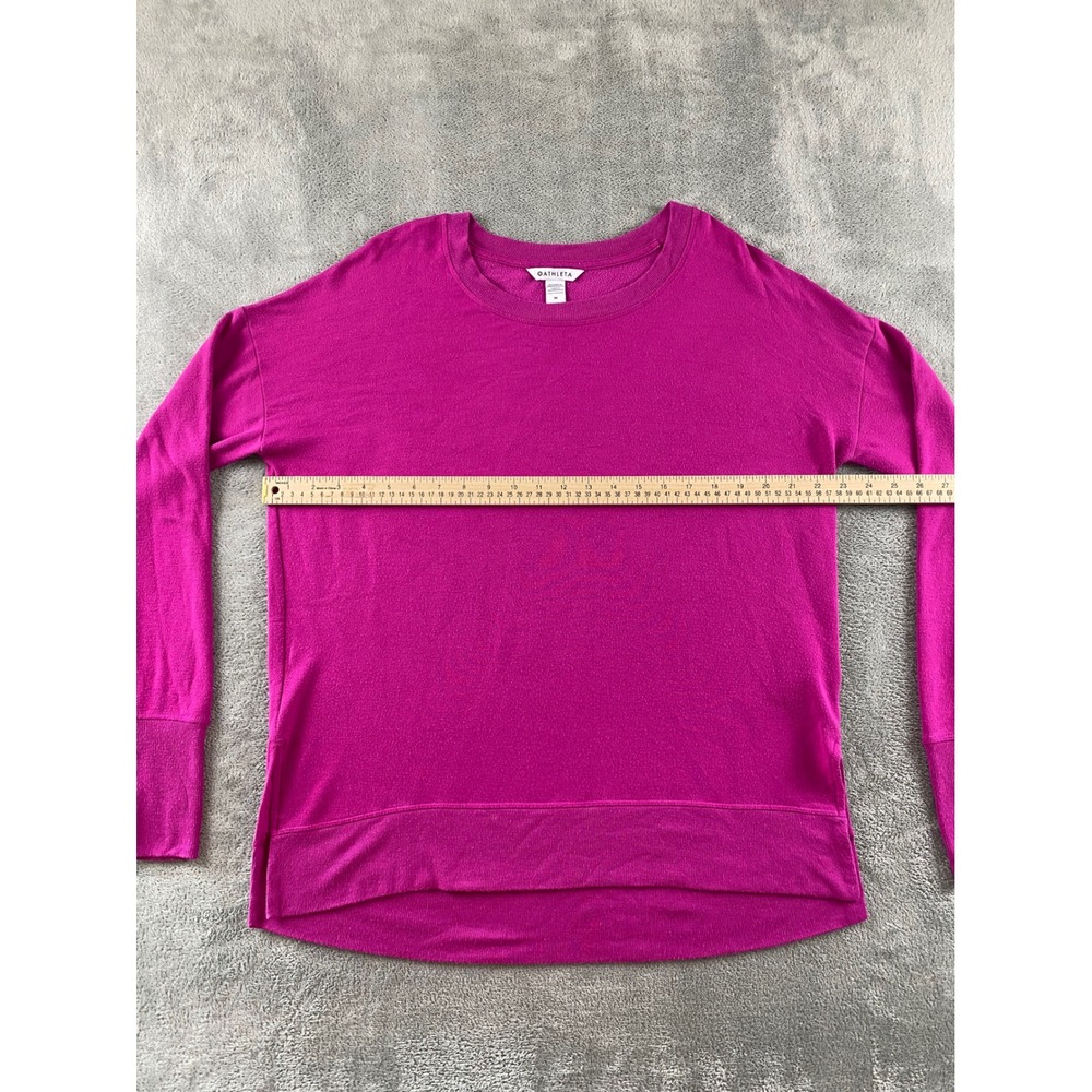 Athleta Coaster Luxe Sweatshirt Womens Medium Fuchsia Pink Thumbhole Pullover - Picture 3 of 11